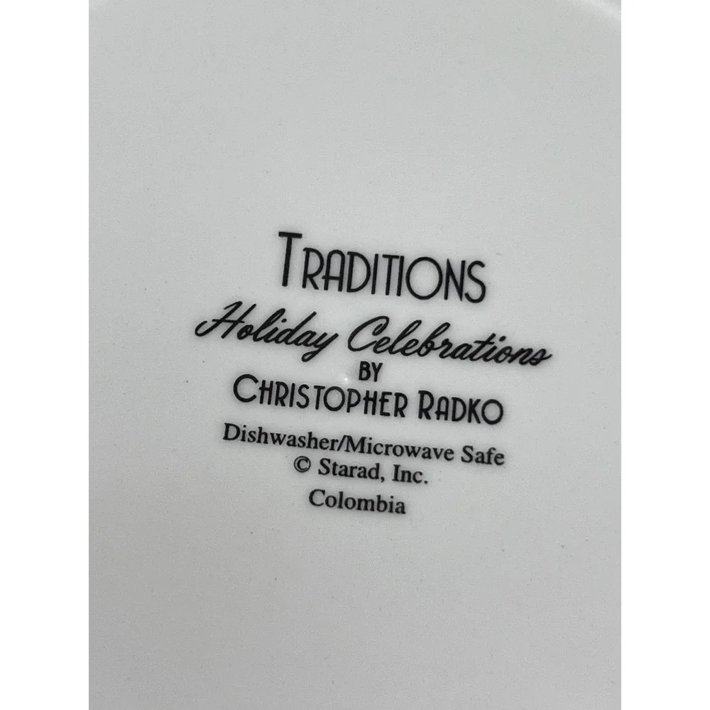Christopher Radko Traditions Holiday Christmas Tree Soup Bowls Set of 4